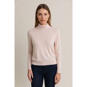 SAINT ART Carla Merino Wool Turtleneck Sweater Light Pink Medium